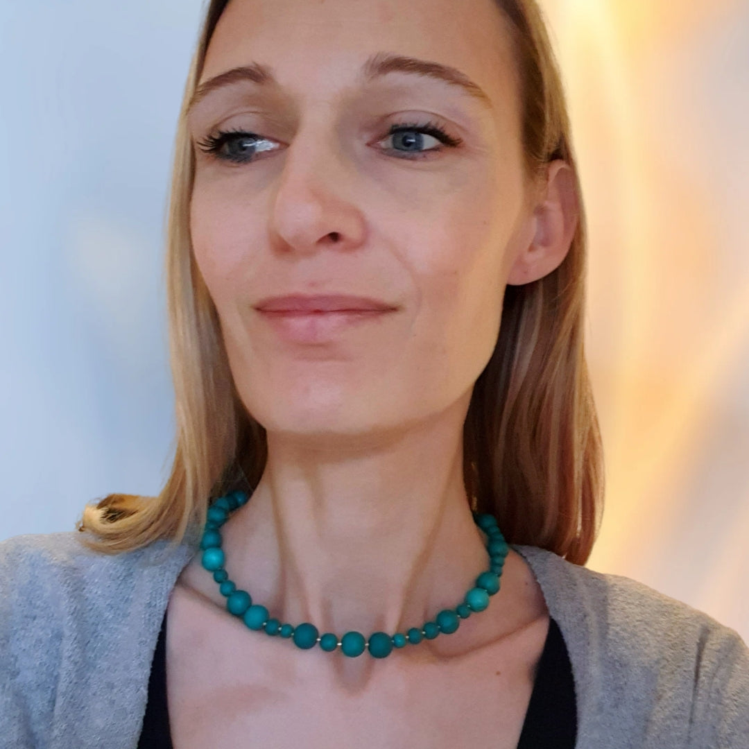 Halskæde - Smaragdgrønne nuancer