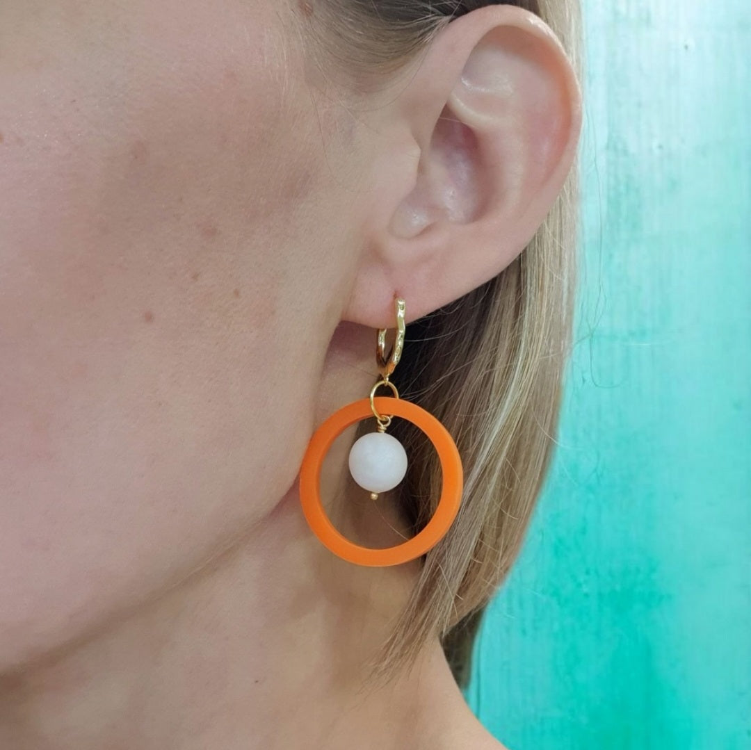 Cirkel med Perle - Orange