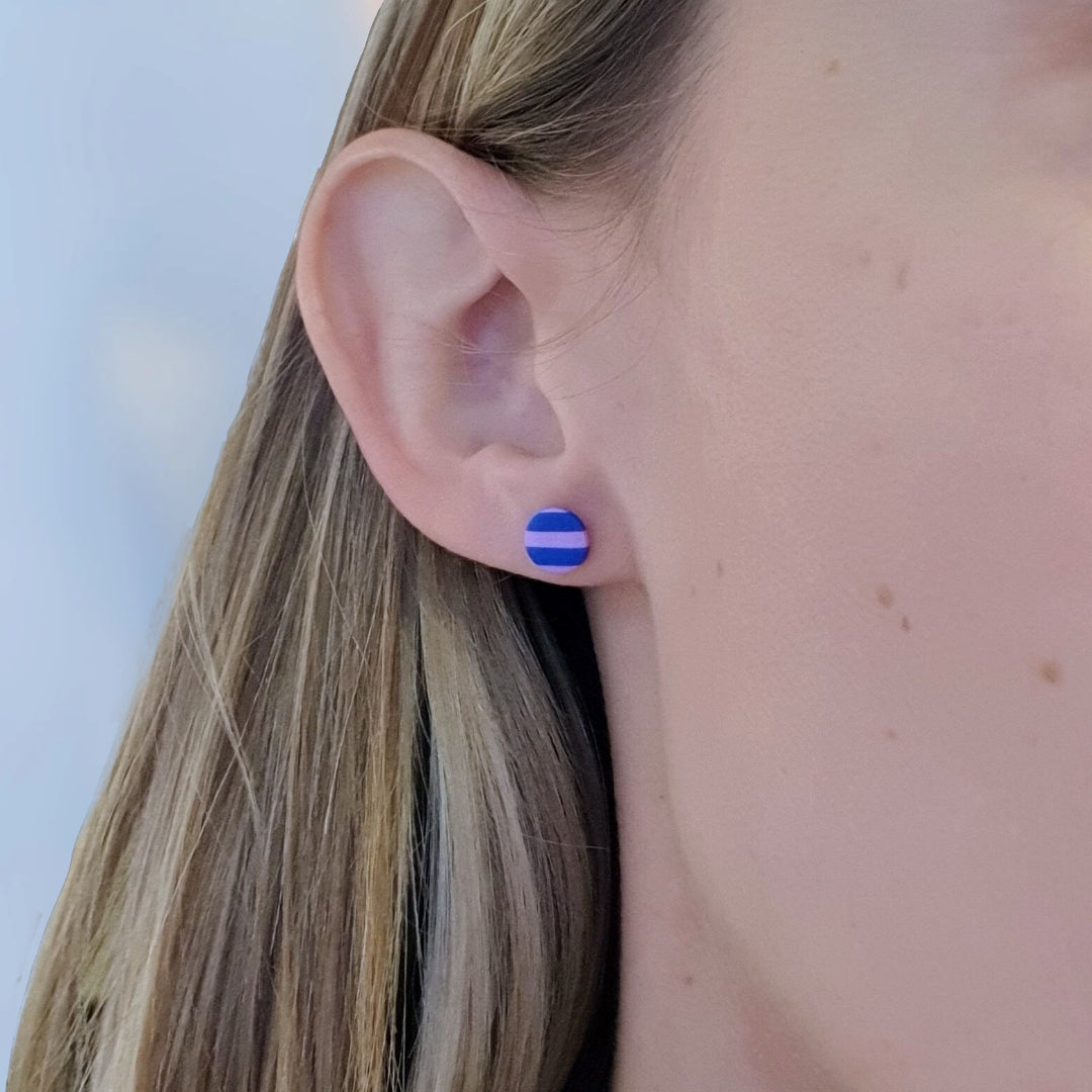 Stribede Dutter S - Lilla og blå