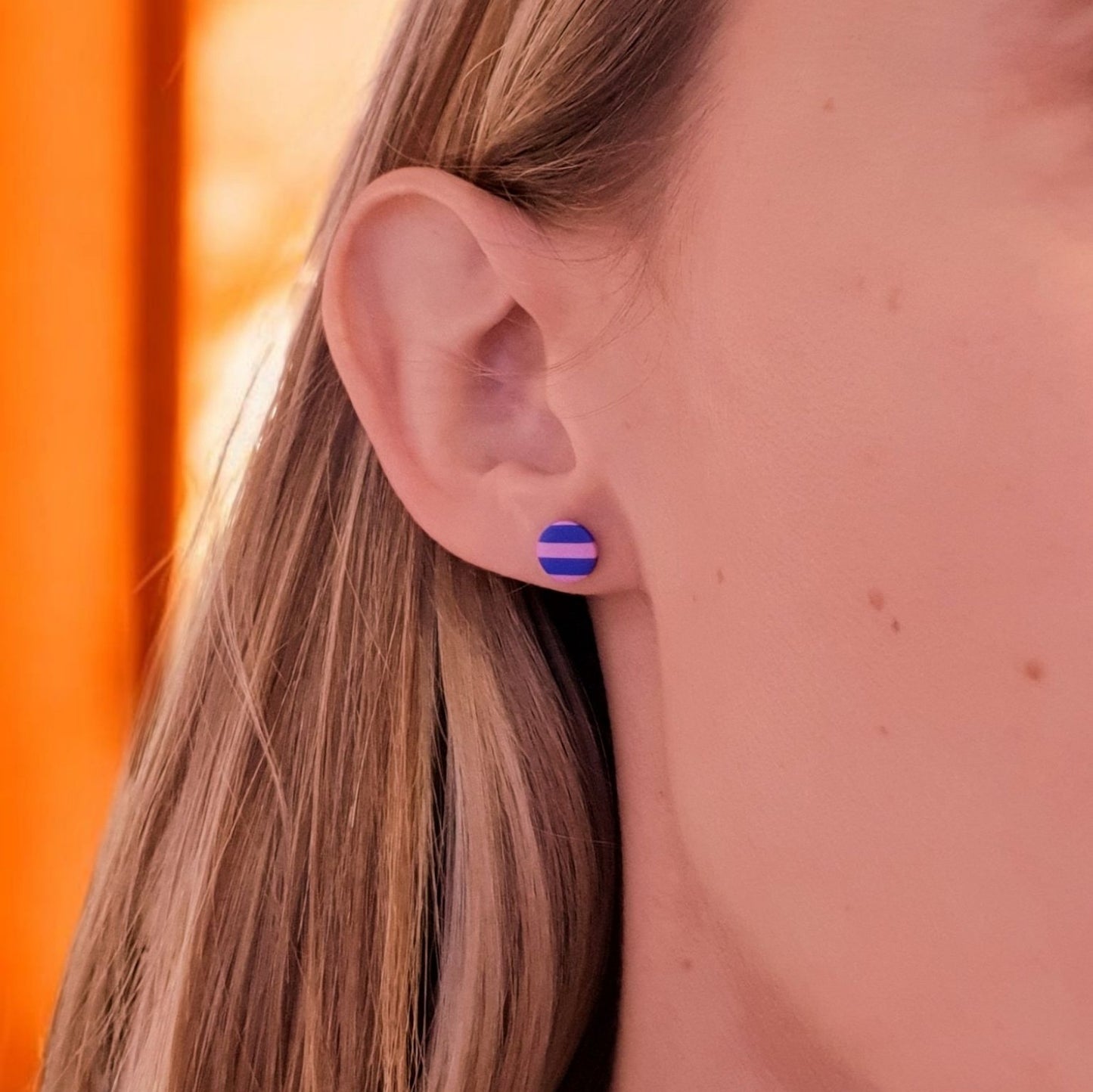 Stribede Dutter S - Lyserød og blå