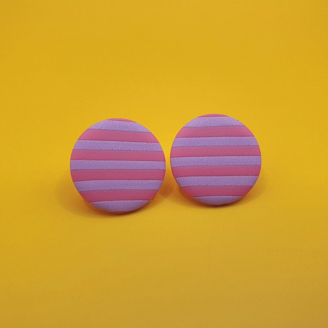 Stribede Dutter L- Barbiepink og lilla