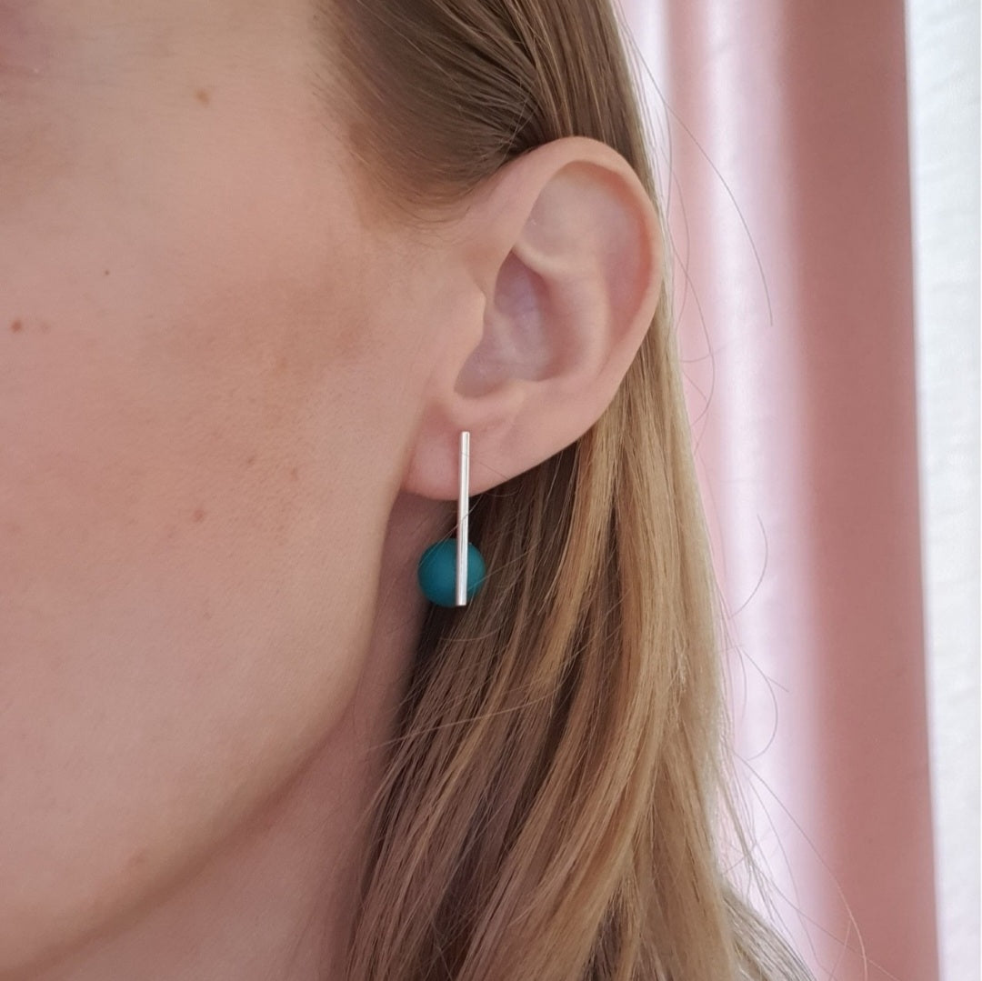 Sticks med Perle - Smaragdgrøn