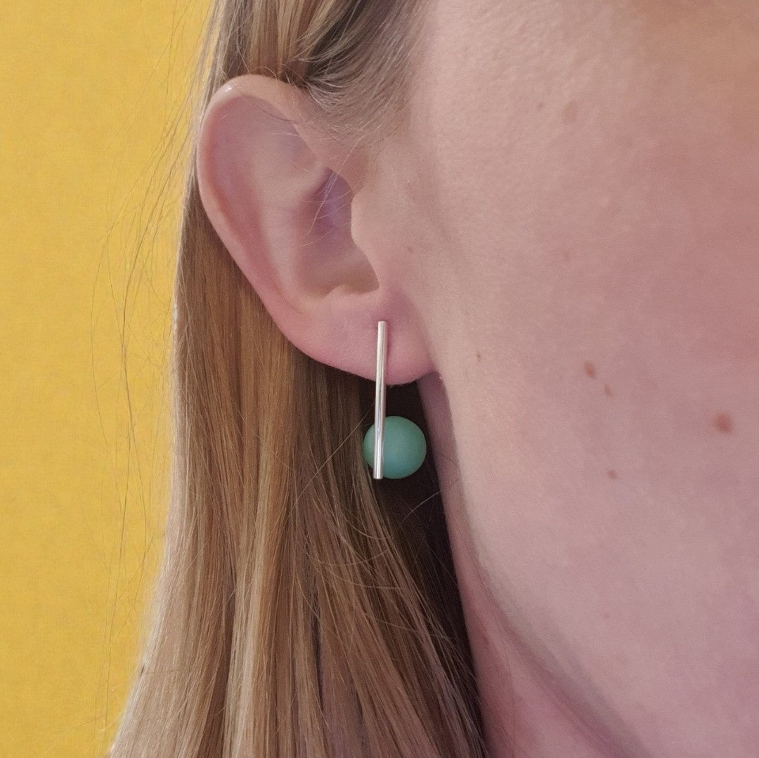 Sticks med Perle - Jadegrøn