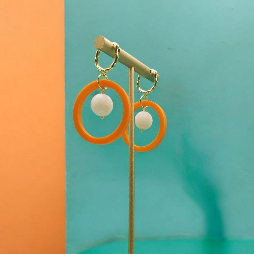Cirkel med Perle - Orange
