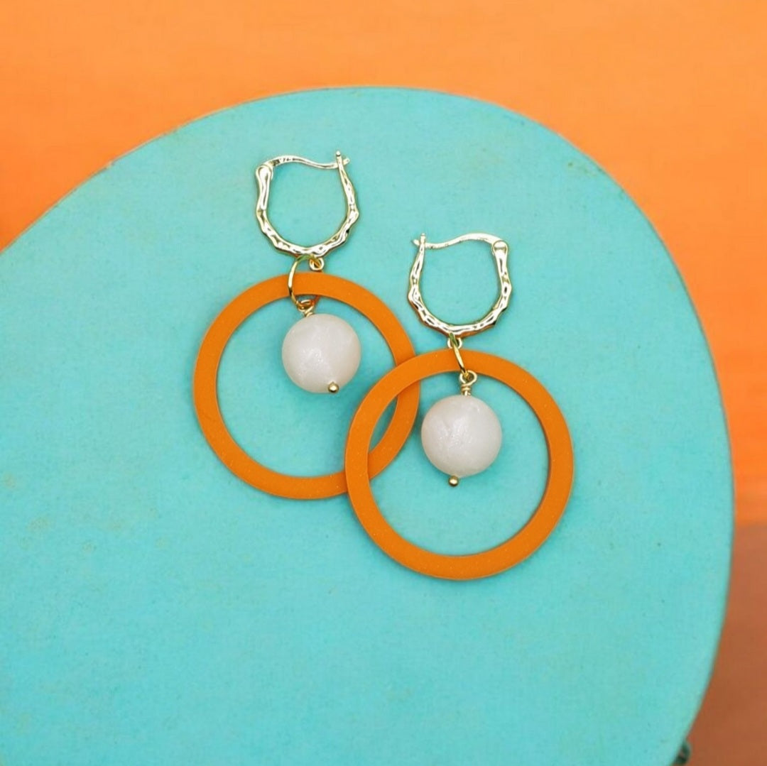Cirkel med Perle - Orange