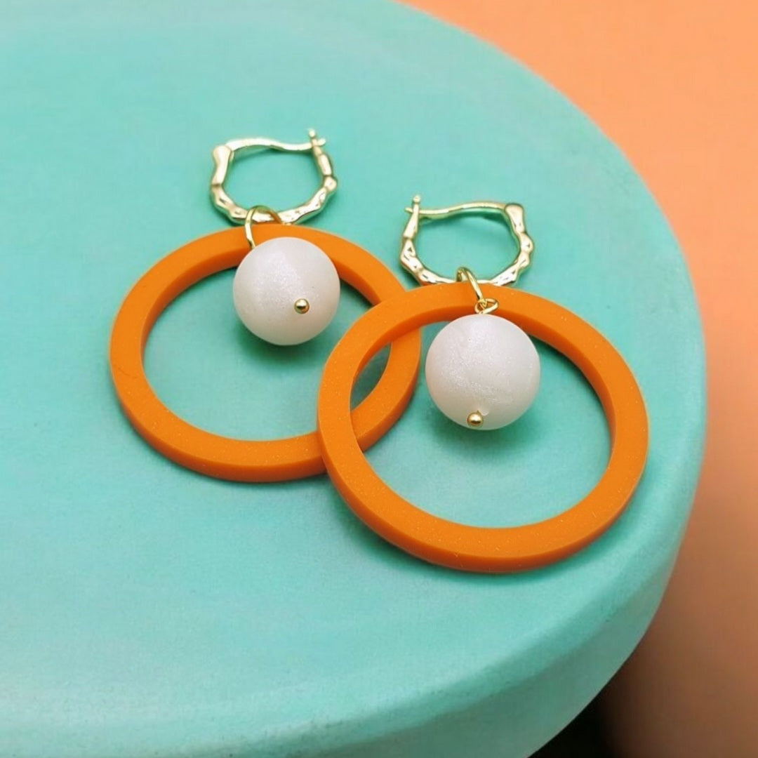 Cirkel med Perle - Orange