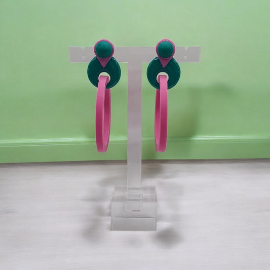 Store Cirkler - Barbiepink og grøn