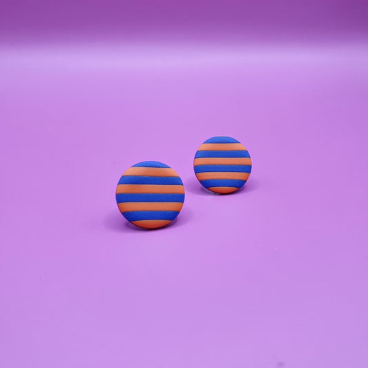 Stribede Dutter M - Blå og orange