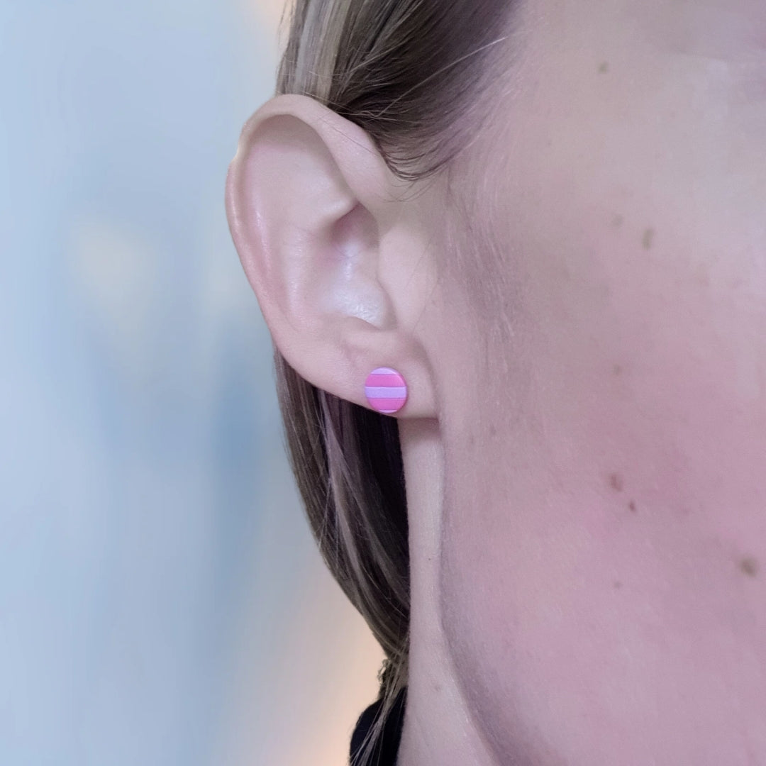 Stribede Dutter S - Barbiepink og lilla
