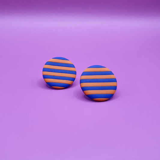 Stribede Dutter L- Blå og orange