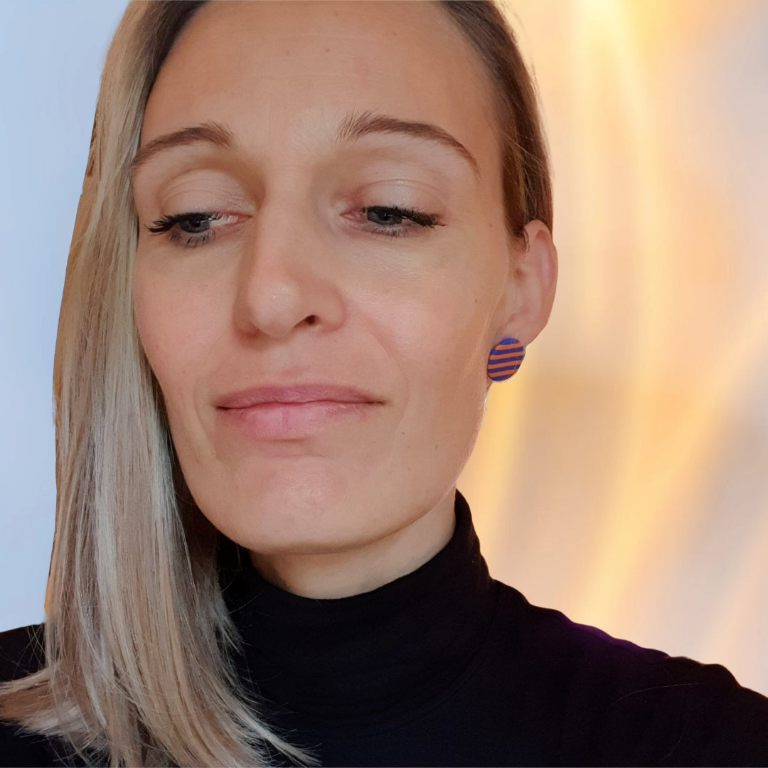 Stribede Dutter L- Blå og orange