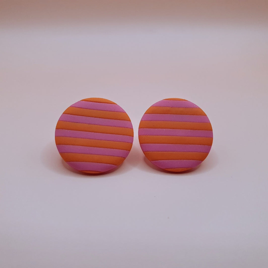 Stribede Dutter L- Orange og barbiepink
