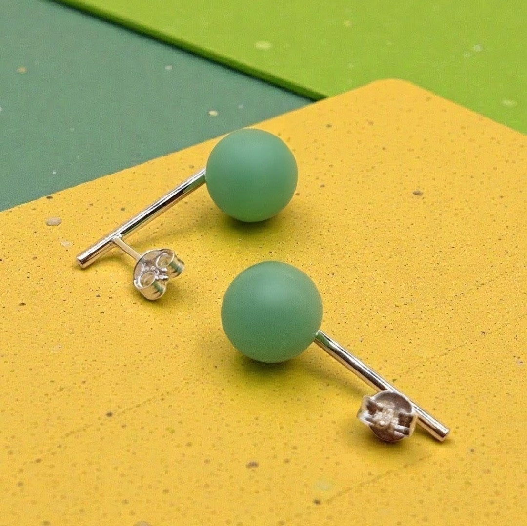 Sticks med Perle - Jadegrøn