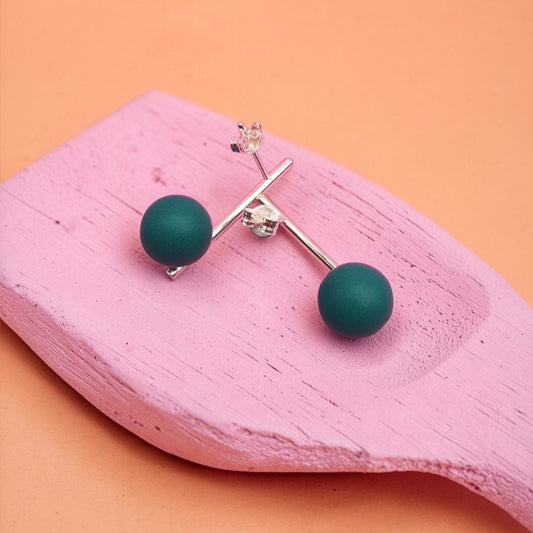 Sticks med Perle - Smaragdgrøn