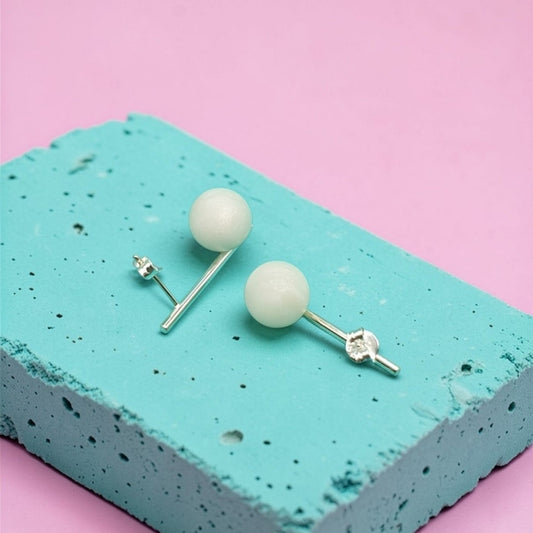 Sticks med Perle - Knækket Hvid